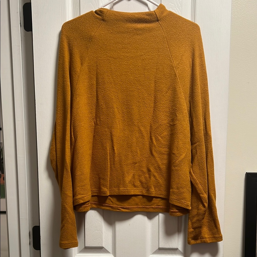 Yellow-Orange Mock Neck Sweater
